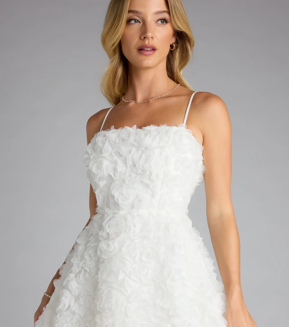 Hallie Rosette Lace-Up Skater Dress