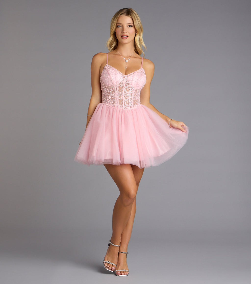 Liza Corset Tulle Skater Dress