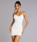 Alexa Rhinestone And Pearl Lace-Up Mini Dress