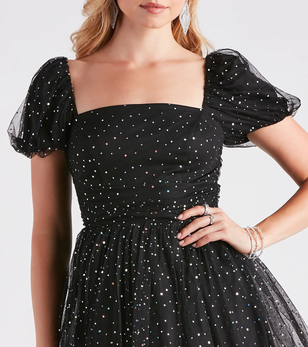 Lillian Sequin Tulle Formal Party Dress