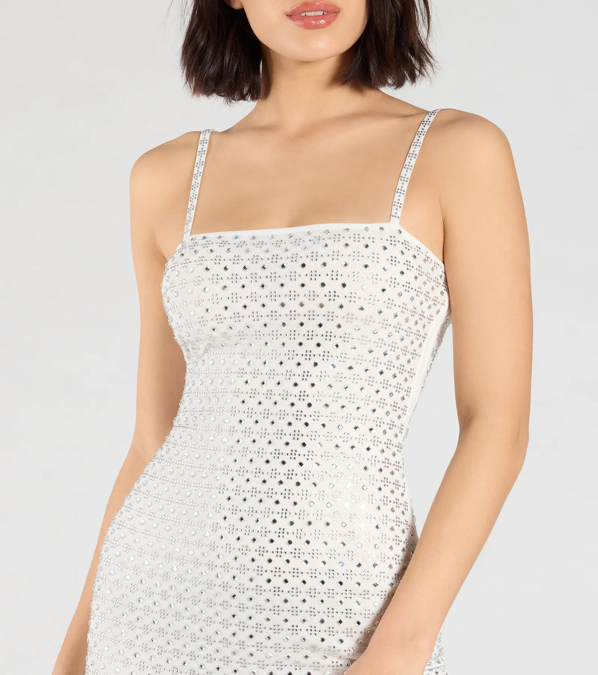 Farah Strappy Back Rhinestone Mini Dress