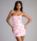 Bloom Boldly Sequin Floral Tie-Back Mini Dress