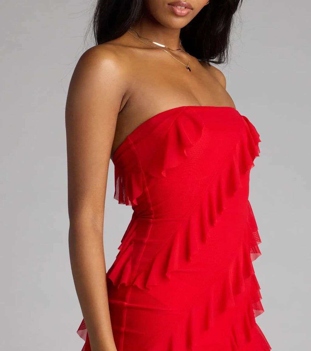 Spice It Up Ruffle Mini Tube Dress