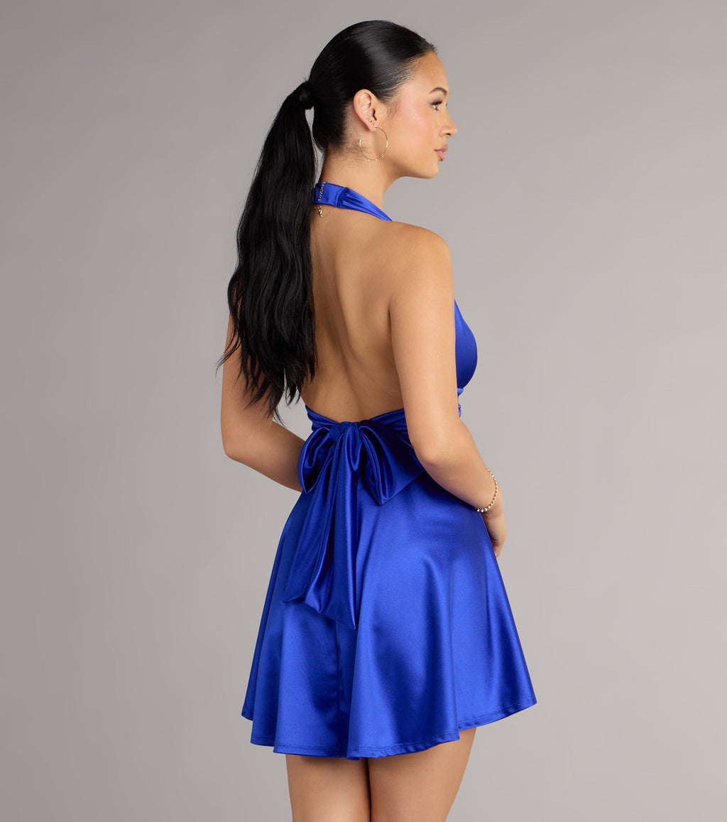Sweet Sway Satin Halter Dress