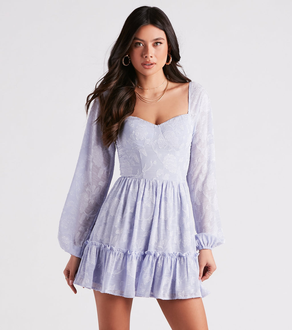 Shadow Blooms Floral Skater Dress