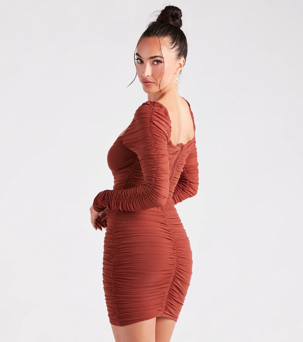 Chic Babe Ruched Mini Dress