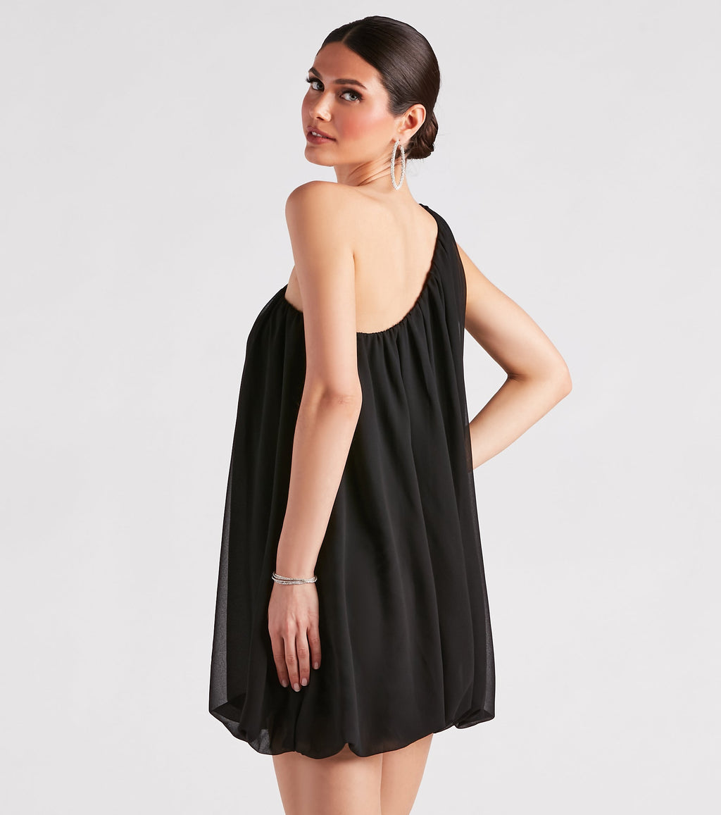 Flirty Attitude Bubble Hem Mini Dress
