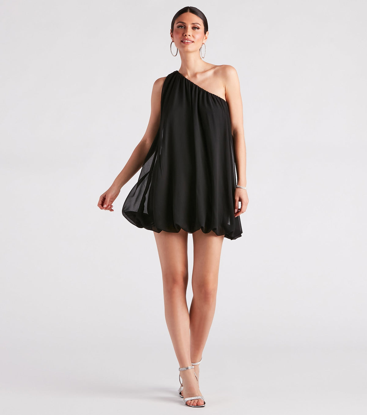 Flirty Attitude Bubble Hem Mini Dress