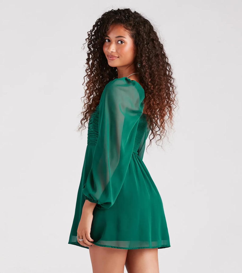 Air Of Romance Chiffon Skater Dress