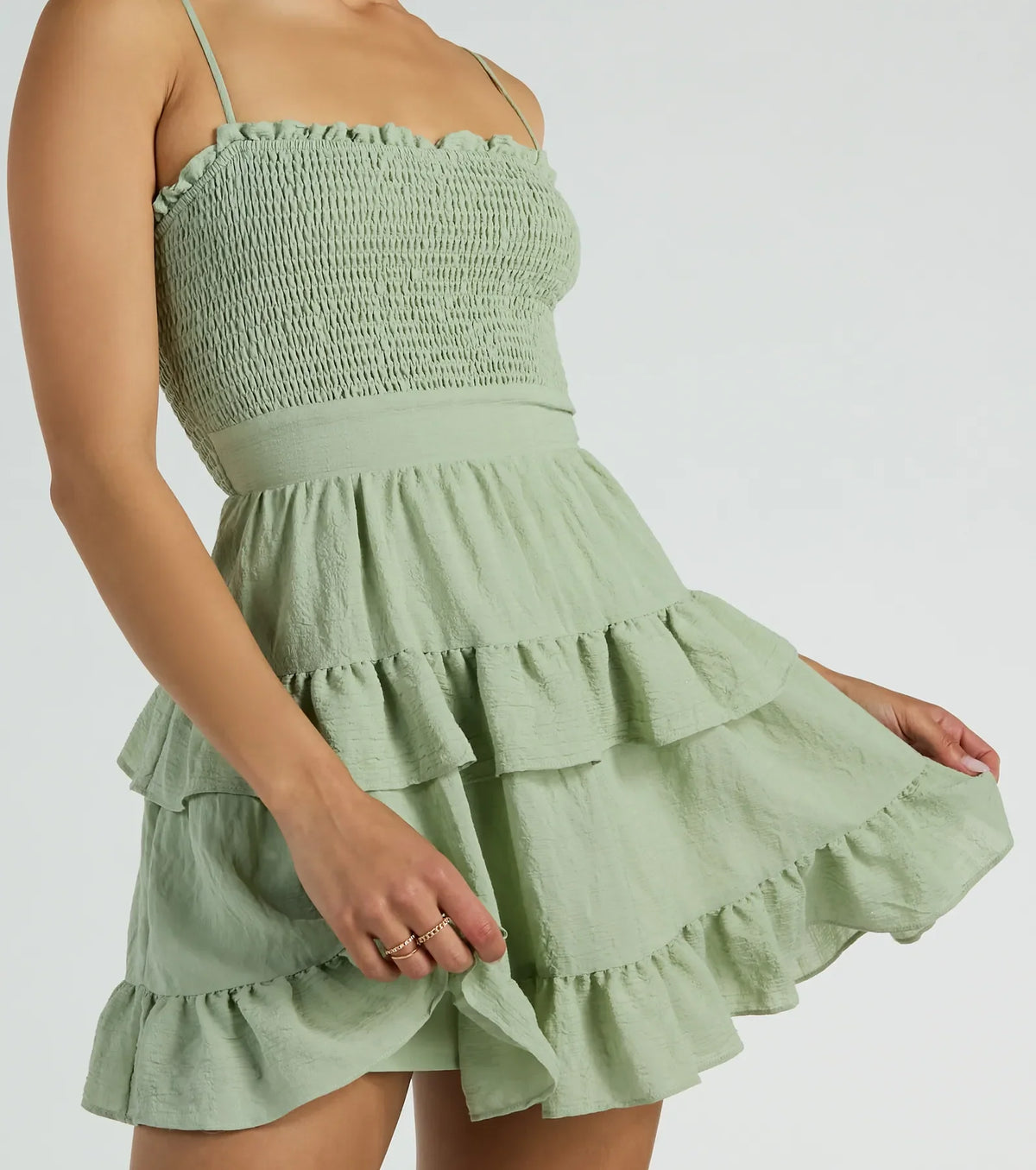 Tea Time Ruffled Short Skater Dress