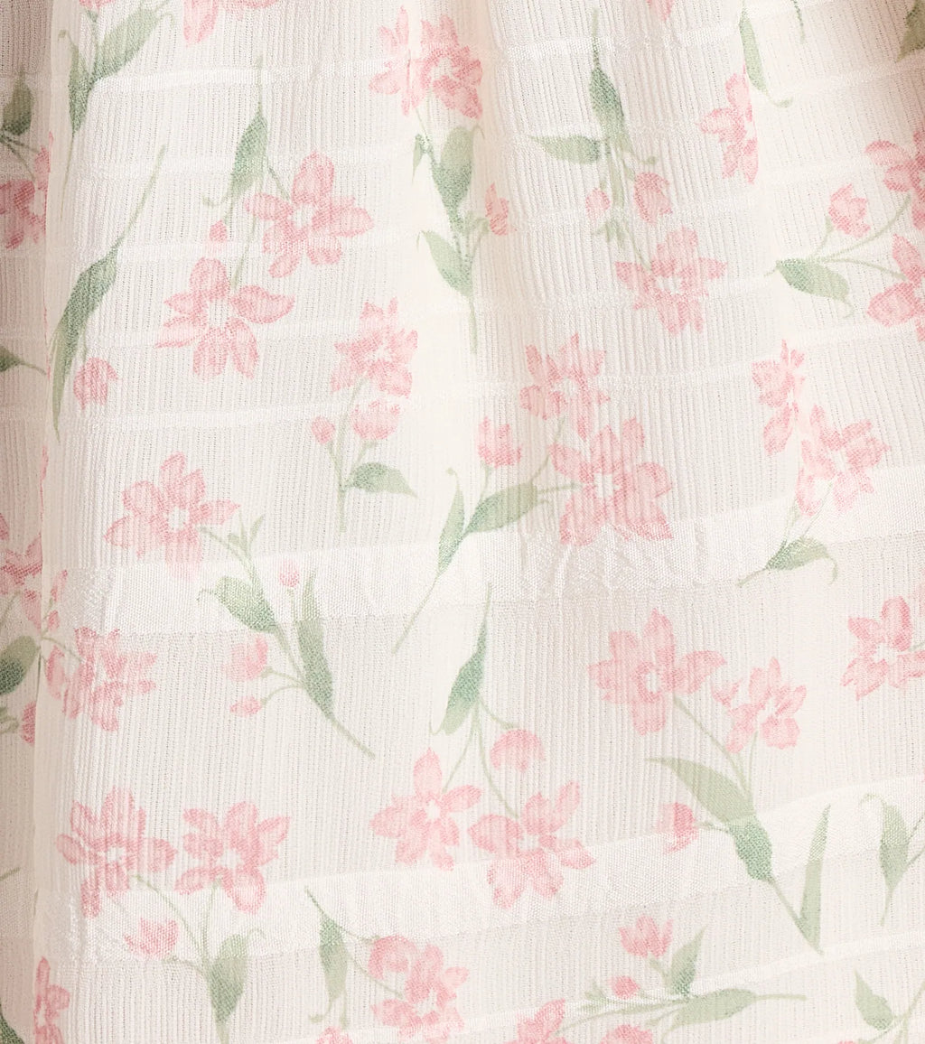 Floral Charm Ruffled Chiffon Tube Skater Dress
