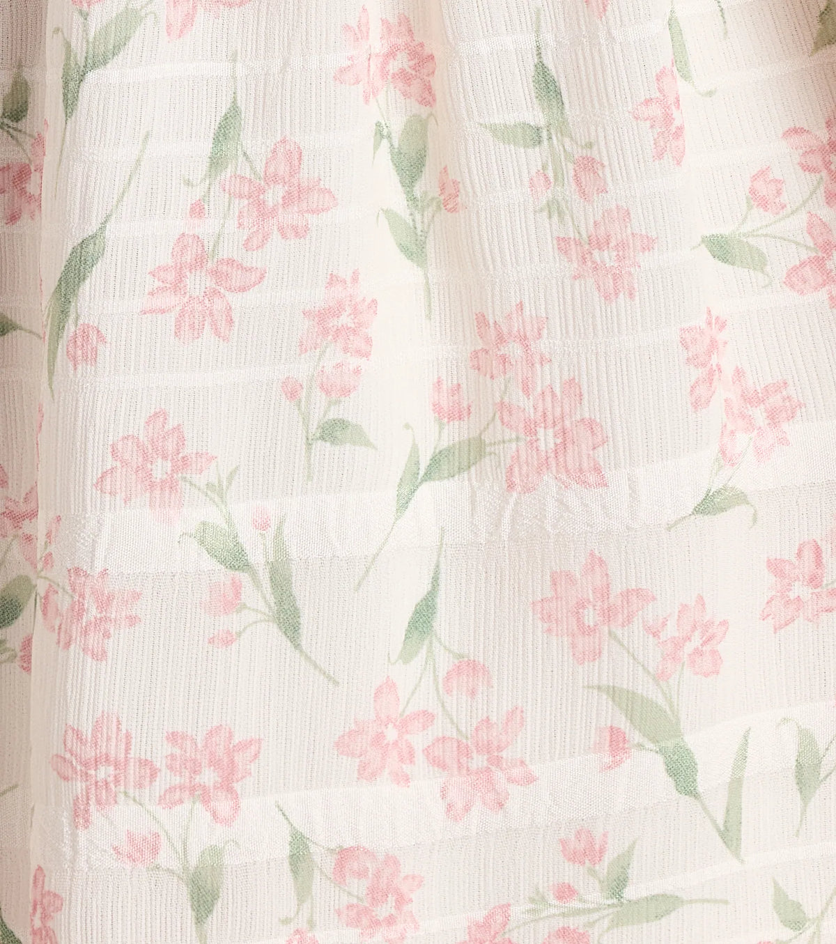 Floral Charm Ruffled Chiffon Tube Skater Dress