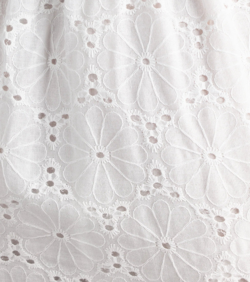 Effortless Eyelet Bubble Hem Mini Dress