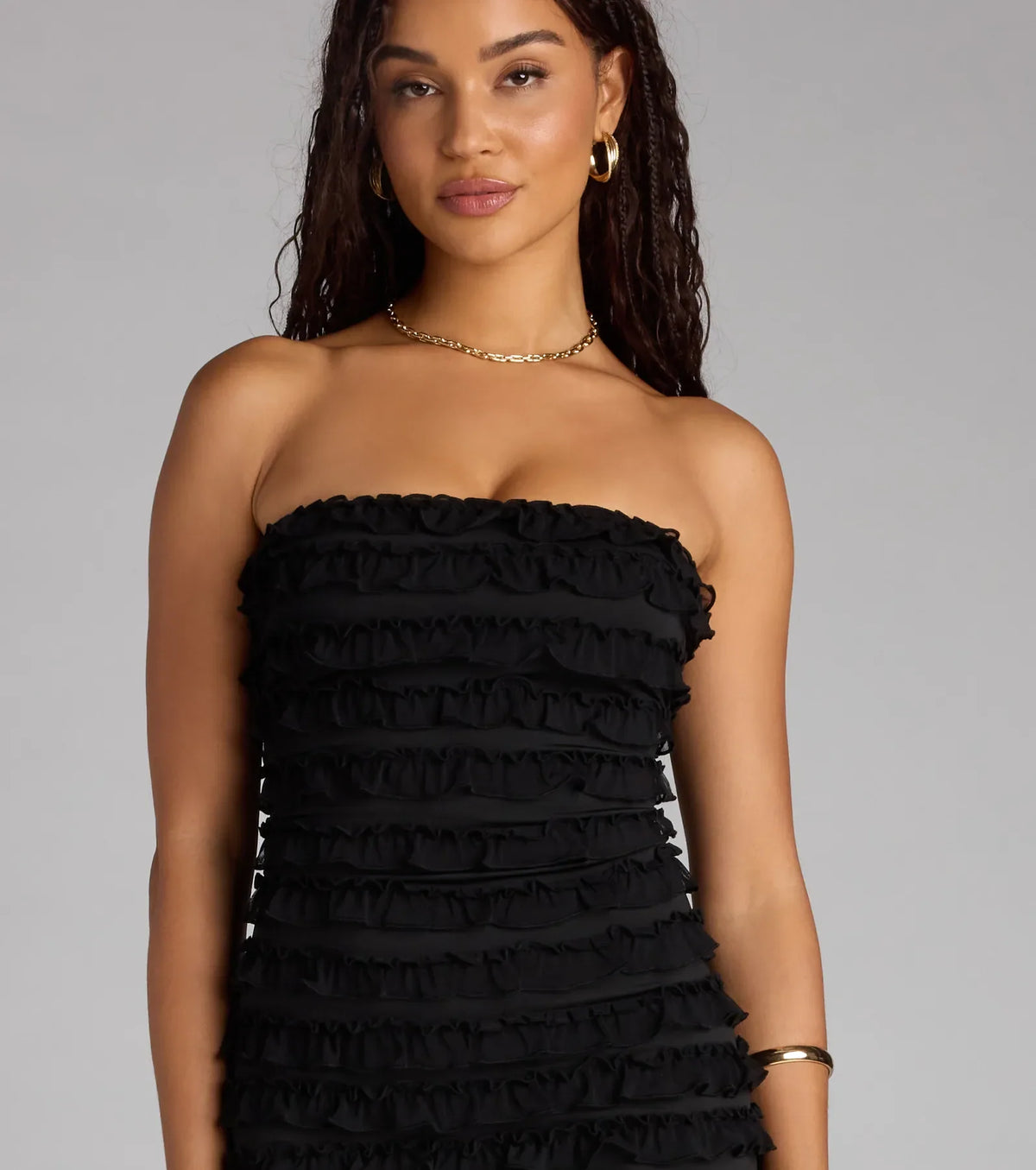 Serving Ruffles Mini Tube Dress