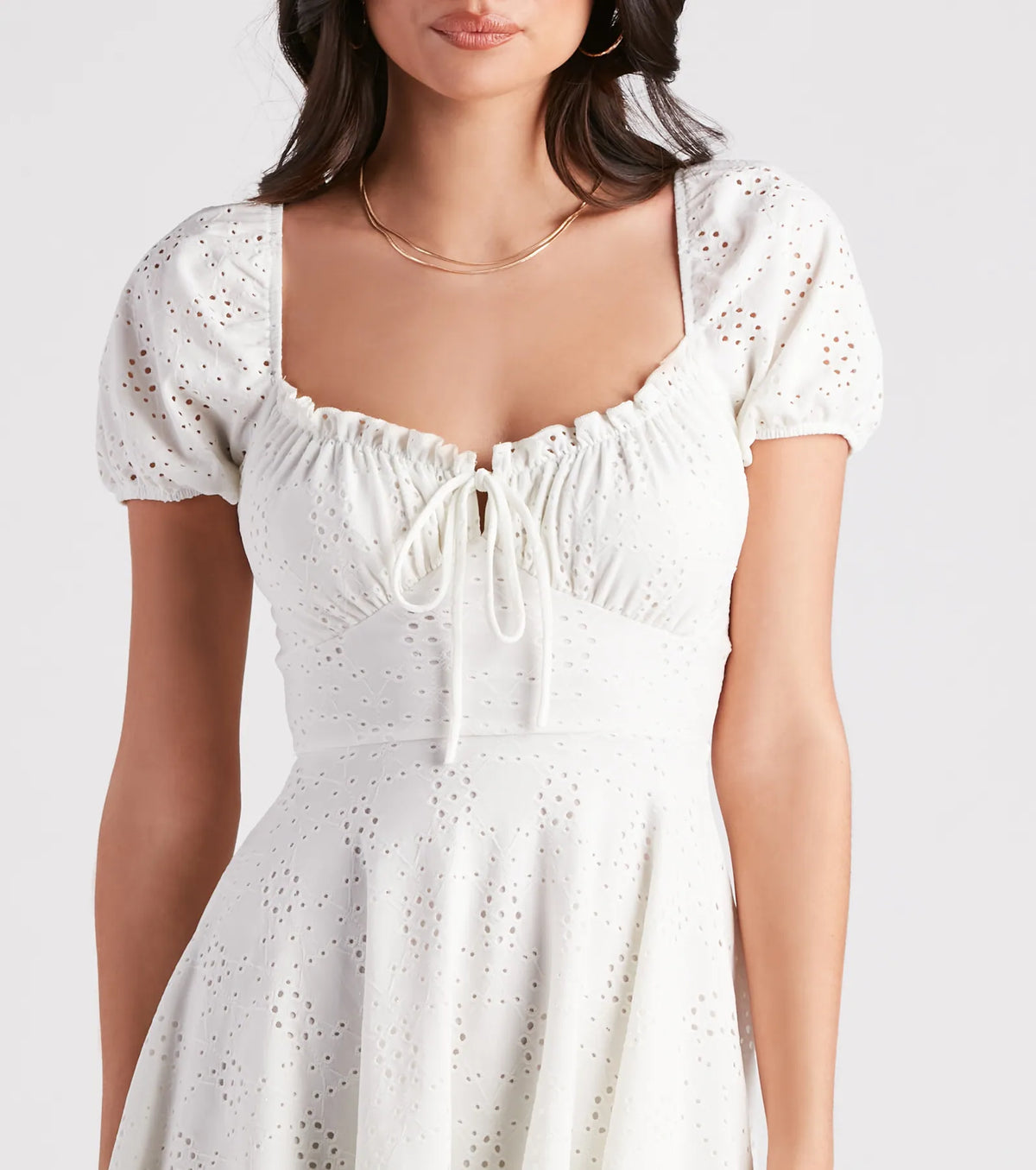 Sweet As Me Eyelet Lace Skater Dress