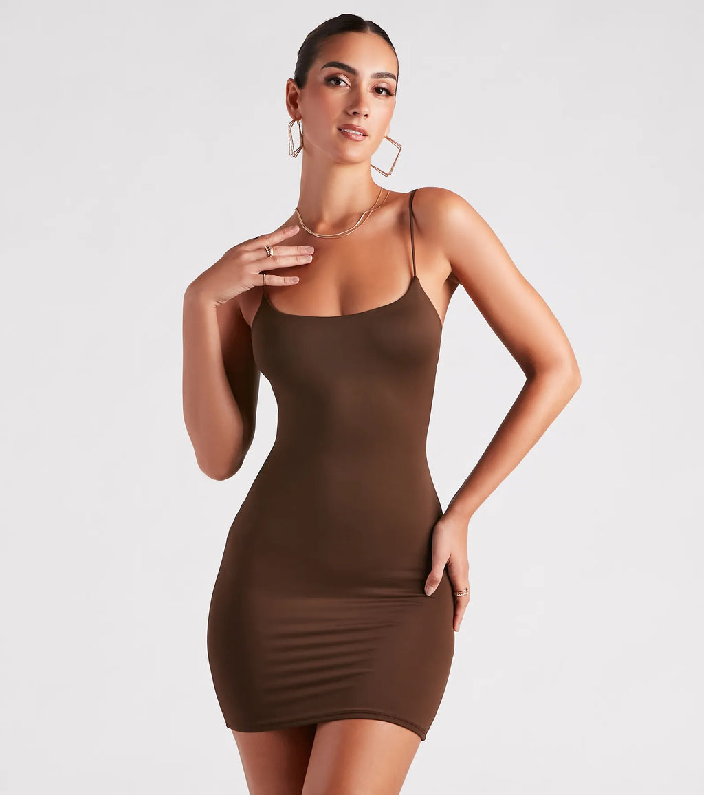 Smooth Essential Square Neck Mini Dress