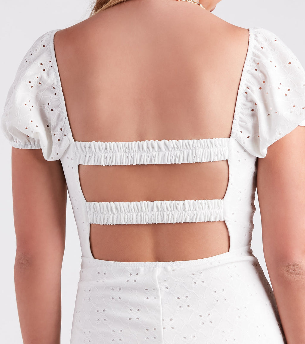 Dear Summer Eyelet Lace Open Back Dress