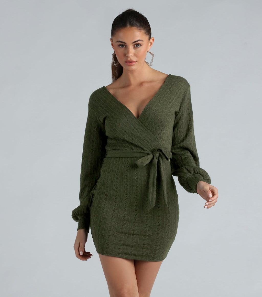 All Things Cute Cable Knit Sweater Dress