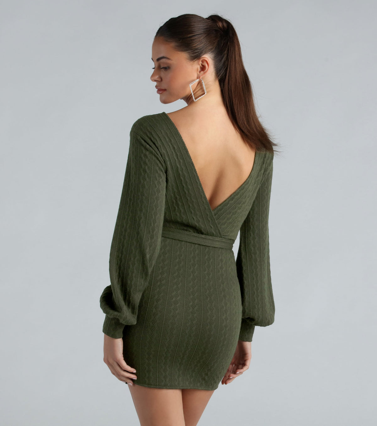All Things Cute Cable Knit Sweater Dress