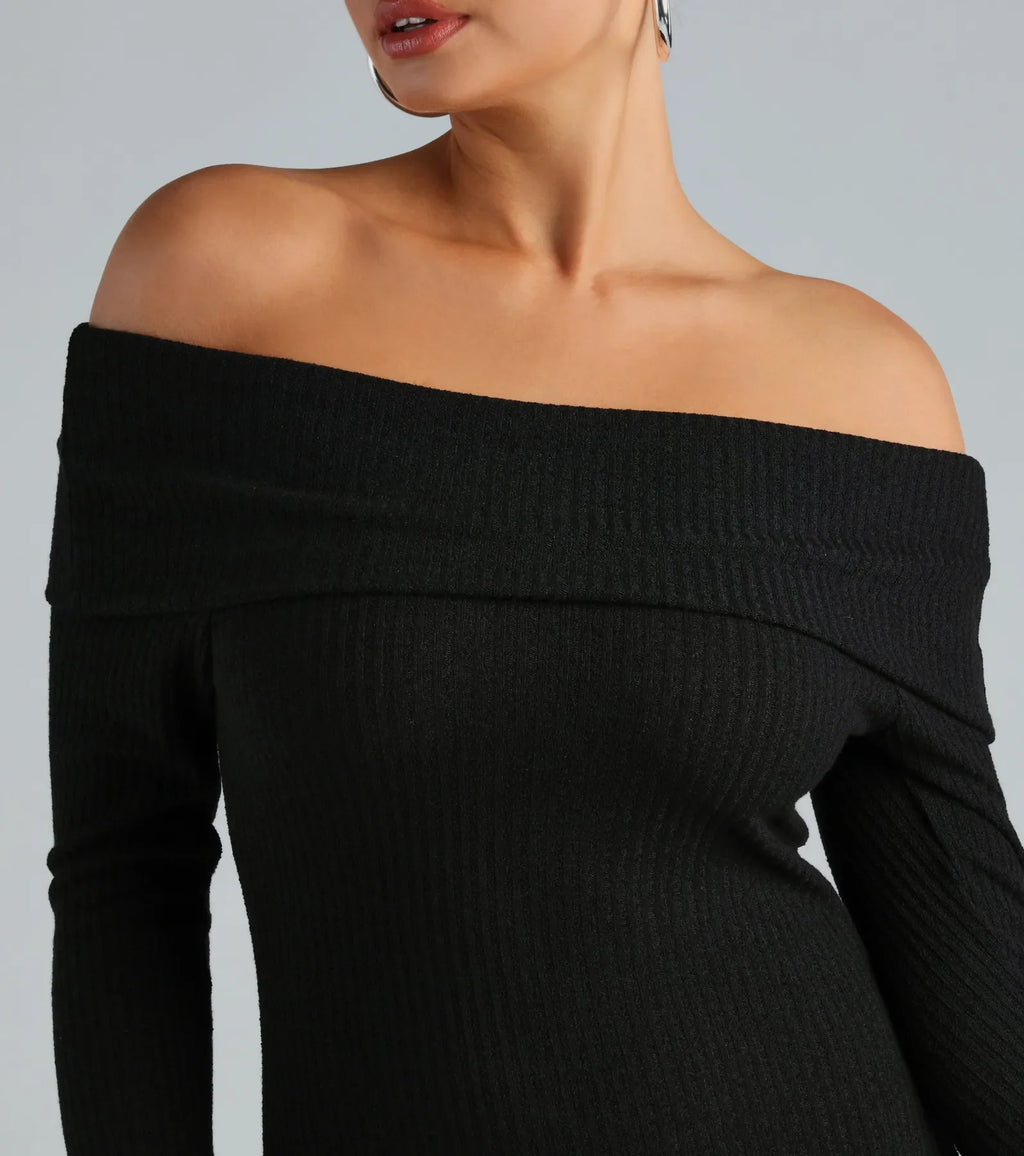 Essential Chic Off-The-Shoulder Mini Dress