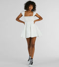 Sunny Days Square Neck Tie-Back Skater Short Dress