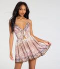 Spring Fling V-Neck Paisley Skater Dress