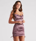 Last Night Satin Cowl Neck Dress