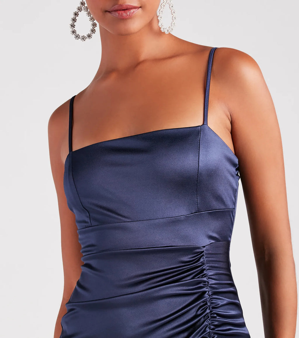 Sultry Attitude Satin Bodycon Dress