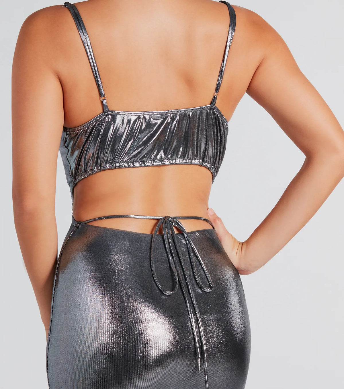Major Showstopper Metallic Bodycon Mini Dress