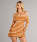 Cozy Flirt Striped Mini Dress