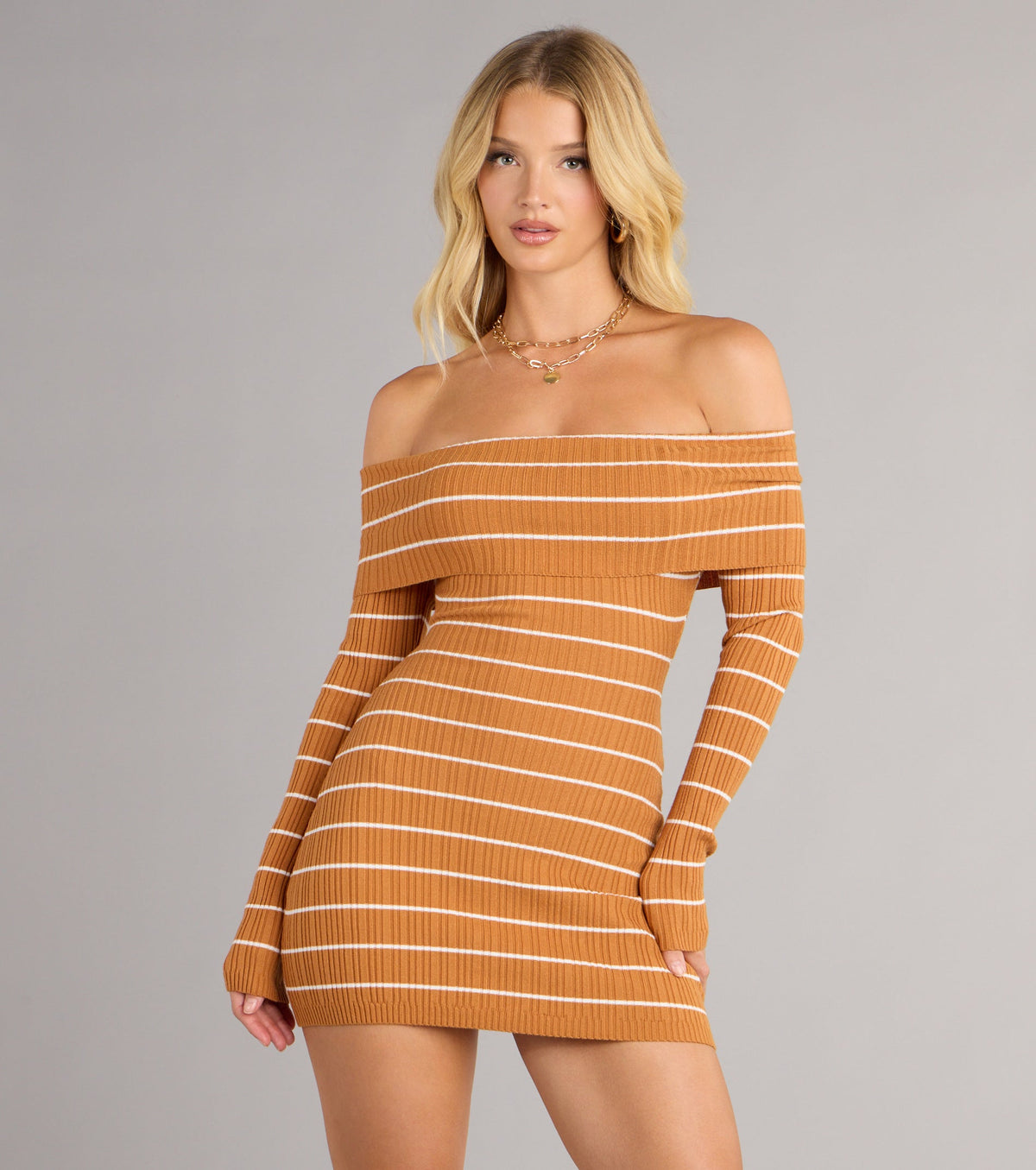 Cozy Flirt Striped Mini Dress