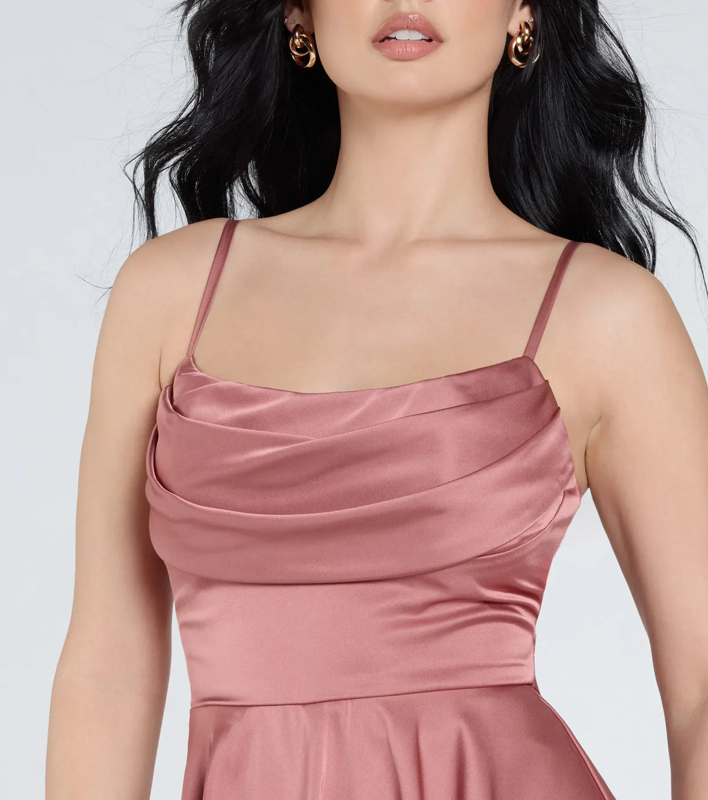 Adorable Allure Satin Skater Romper