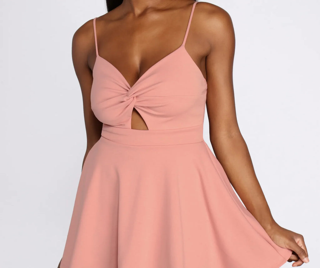 Trendy Twist-Front Skater Romper