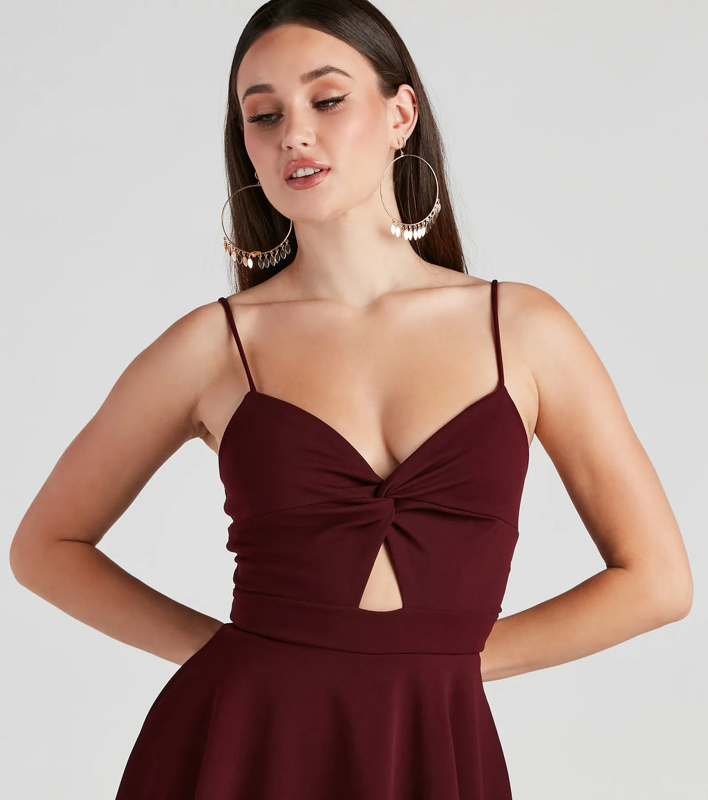 Trendy Twist-Front Skater Romper