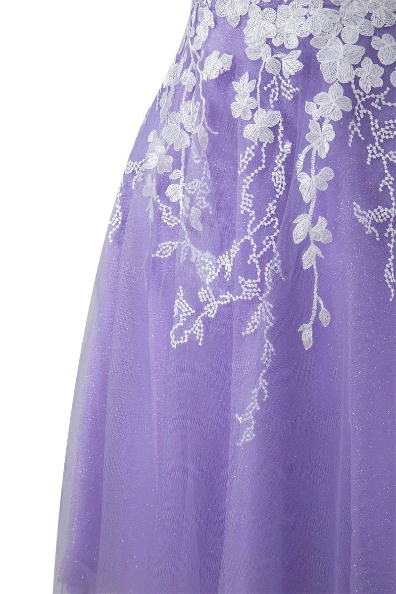 Aline Short Glitter Tulle Homecoming Dress with Appliques