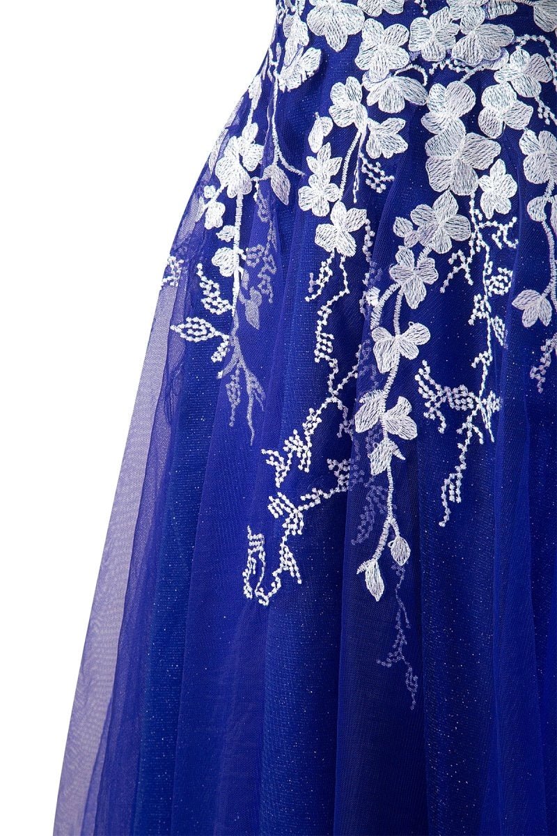 Aline Short Glitter Tulle Homecoming Dress with Appliques