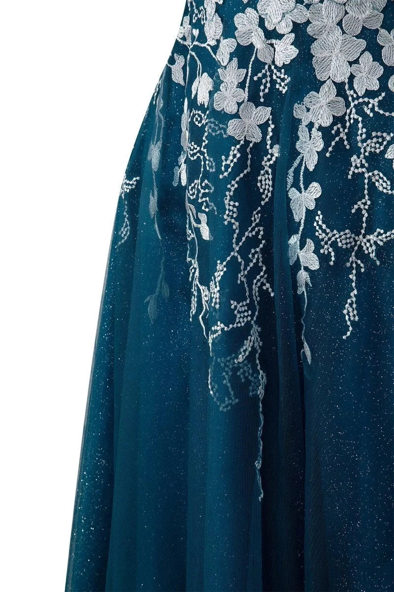 Aline Short Glitter Tulle Homecoming Dress with Appliques