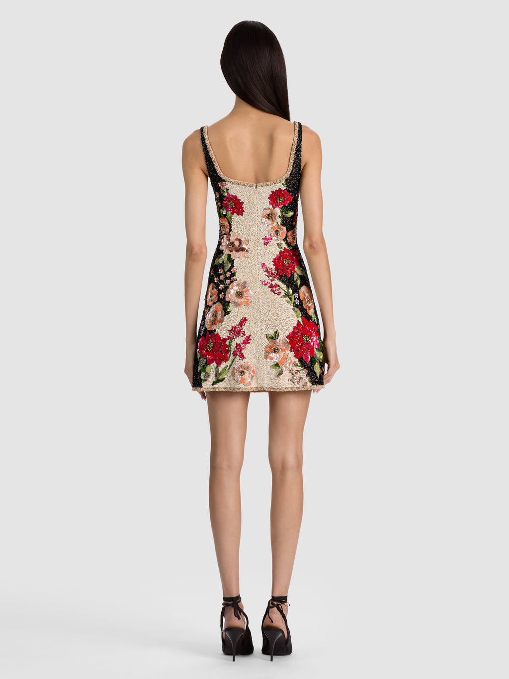 Eve Embellished Mini Dress - Floral Radiance