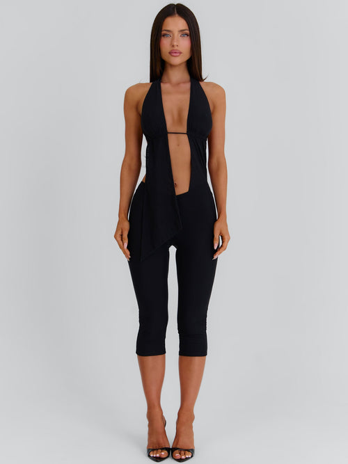 Abby Capri Jumpsuit Black