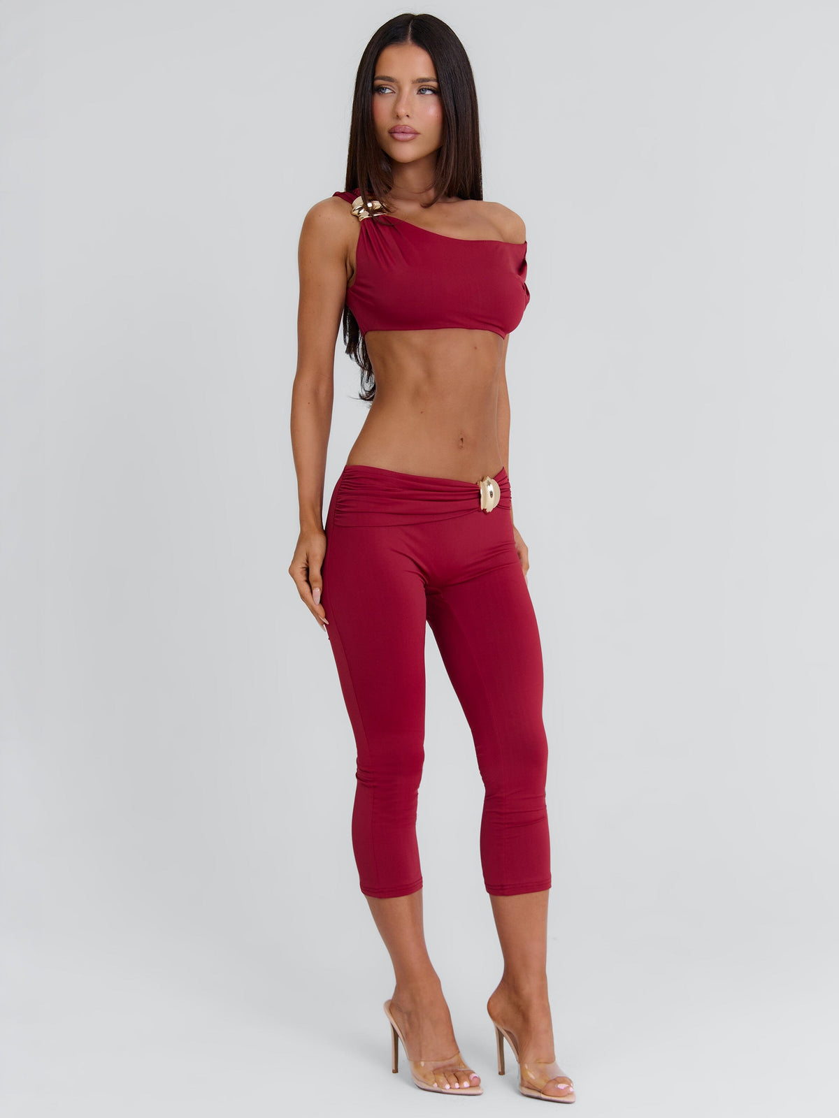 Atheena Capri Pants Deep Red