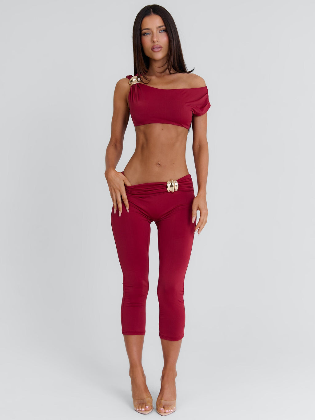 Atheena Capri Pants Deep Red