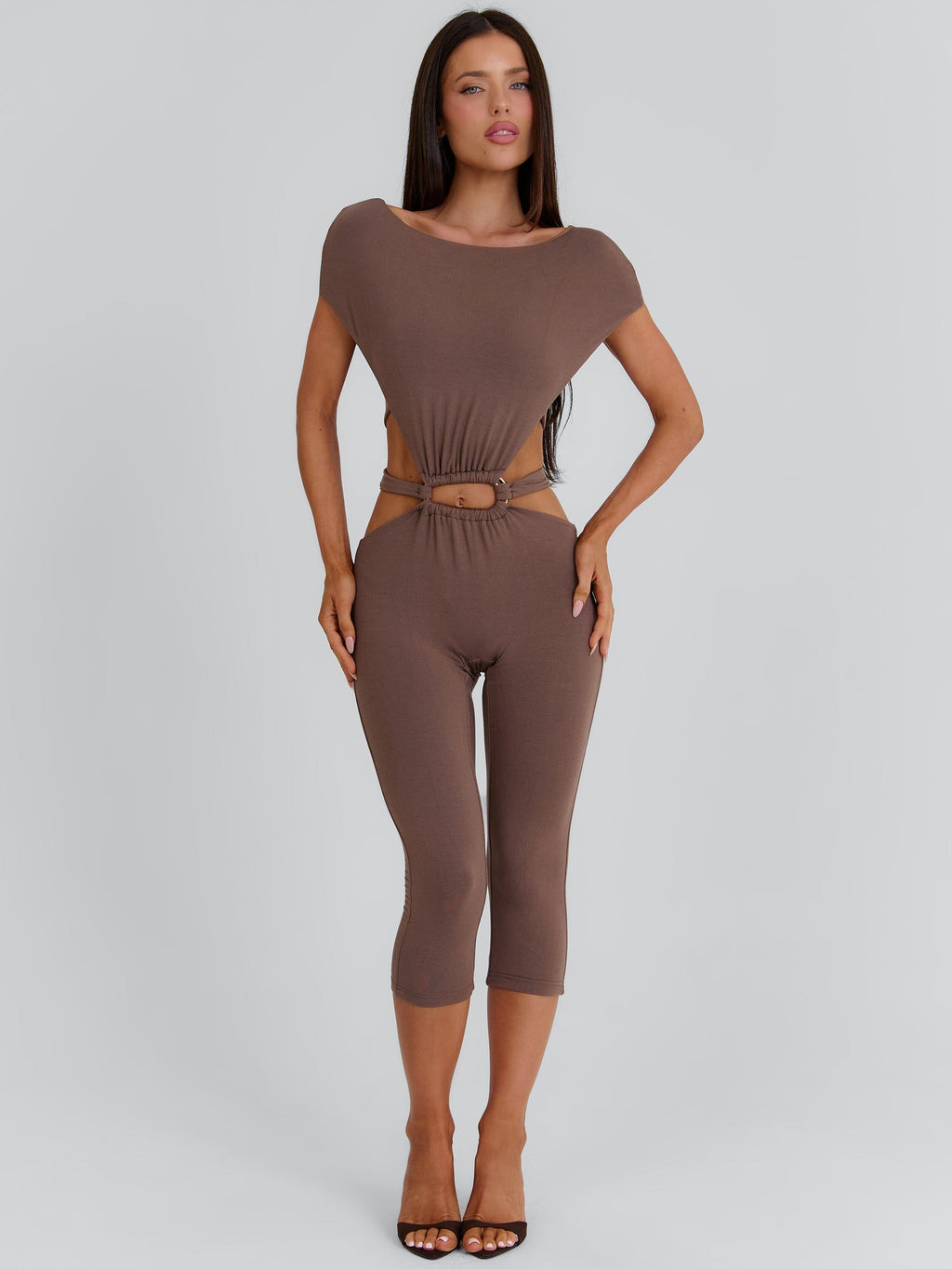 Bibiana Capri Jumpsuit Brown