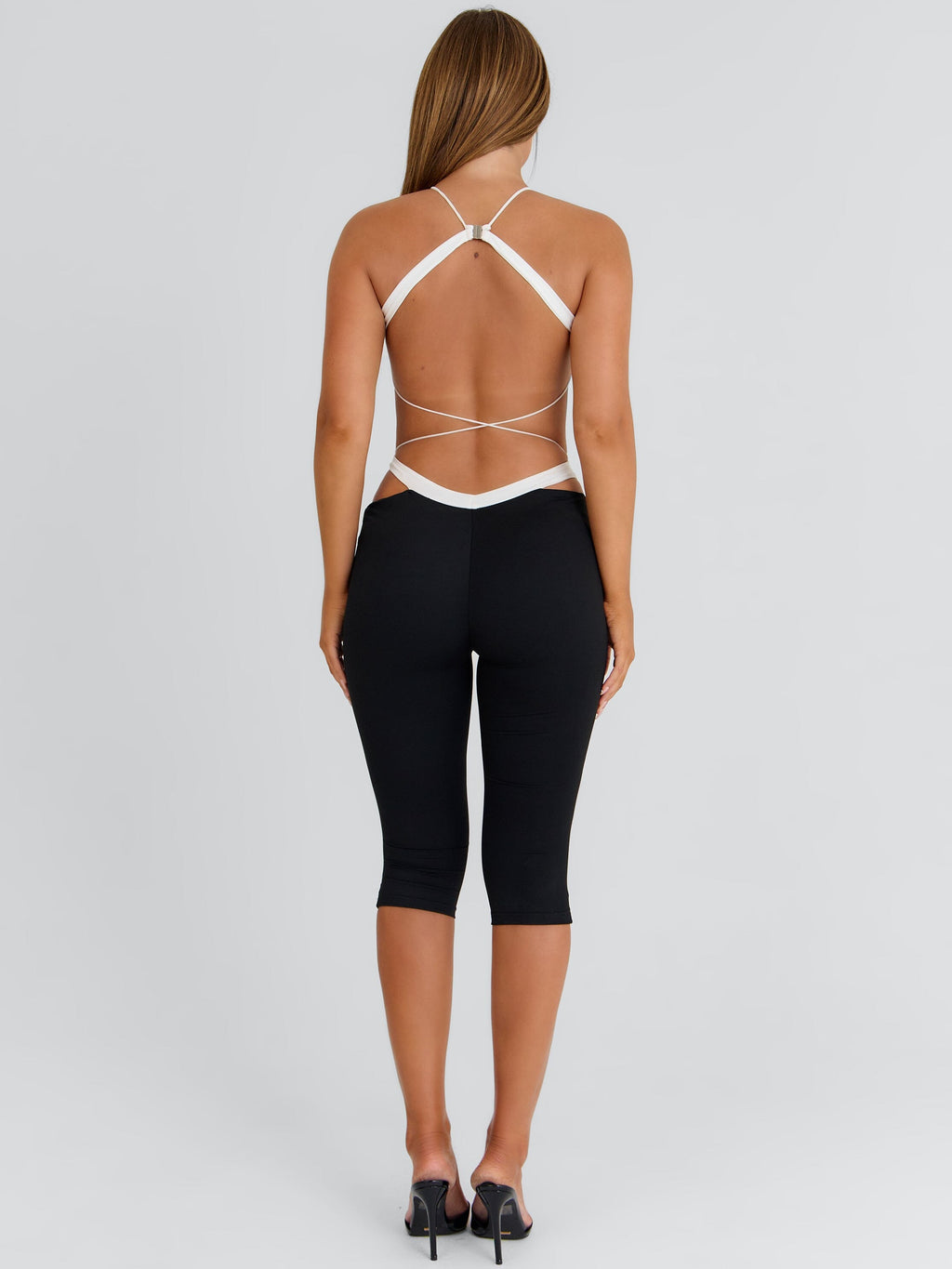 Carlene Capri Jumpsuit Whiteblack