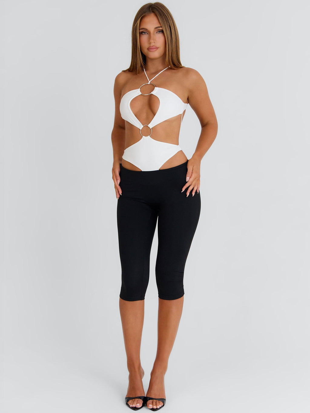 Carlene Capri Jumpsuit Whiteblack