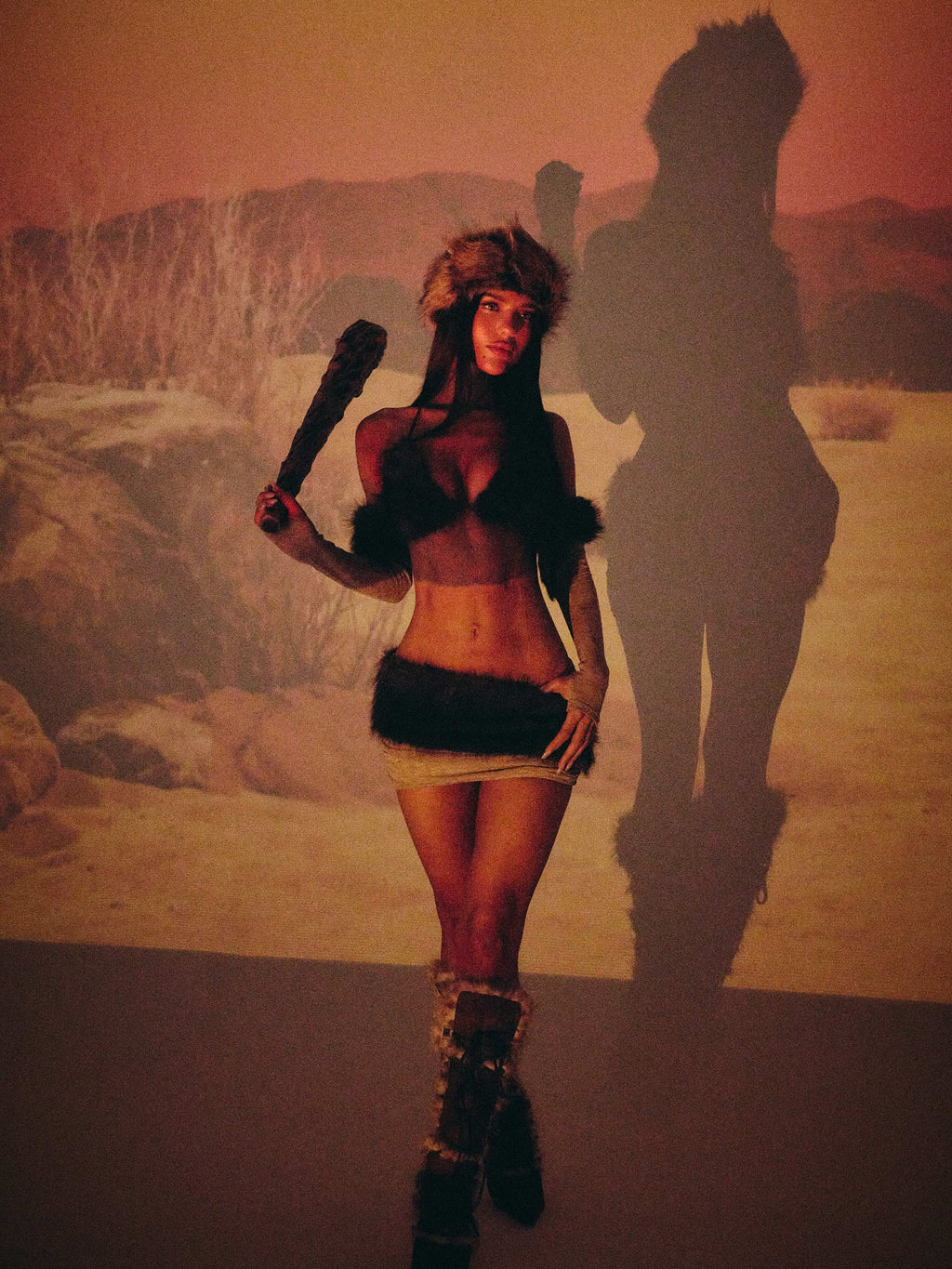Cavewoman Top Set Brown