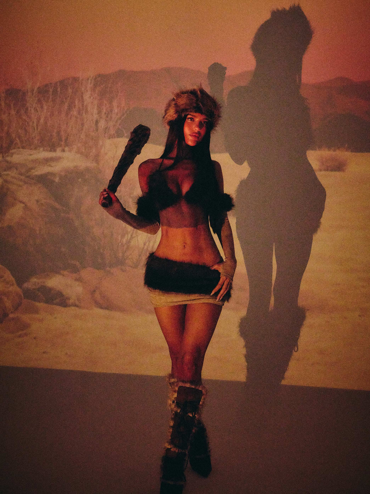 Cavewoman Top Set Brown