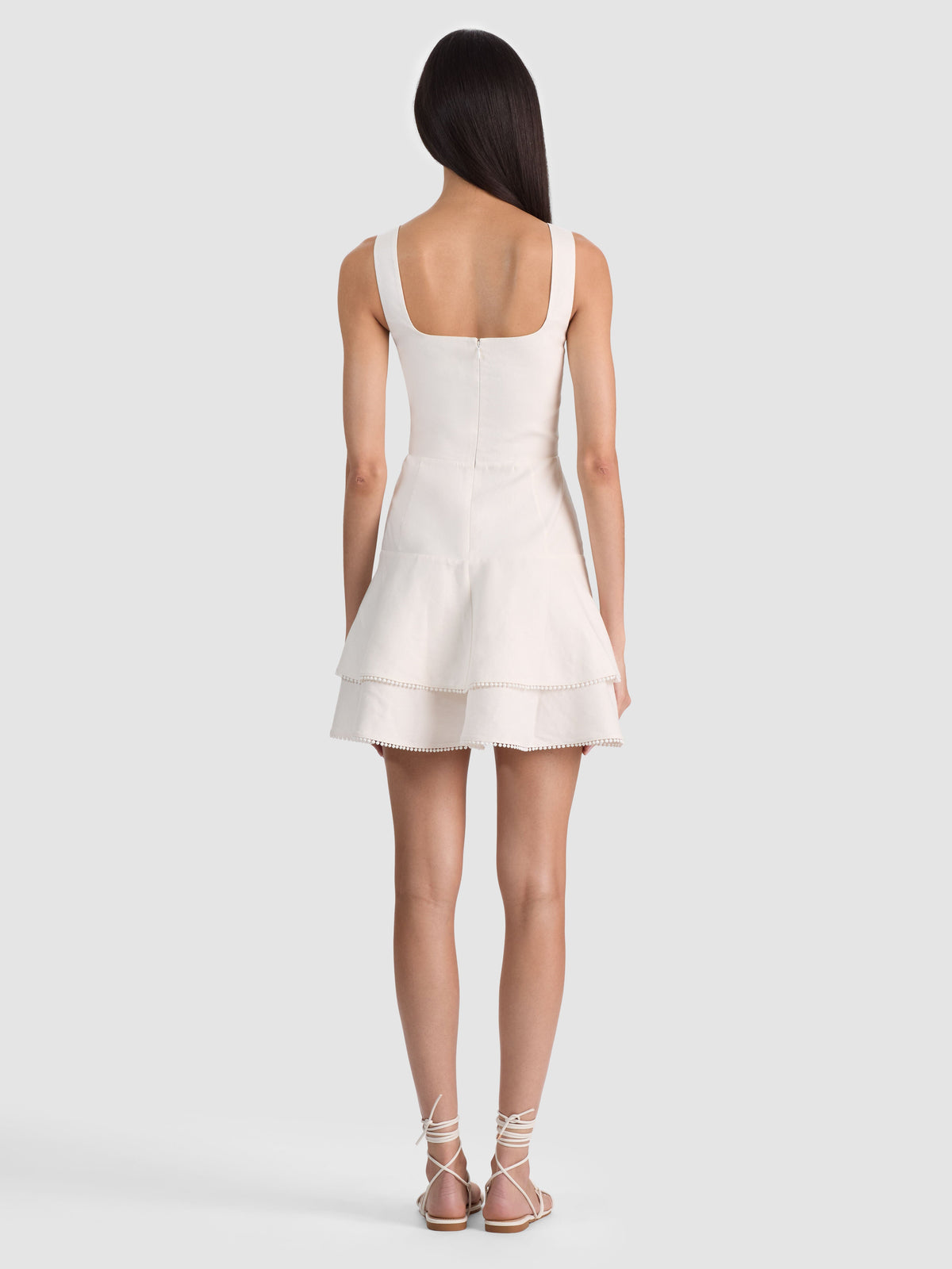Miriam Sweetheart Mini Dress - Off White