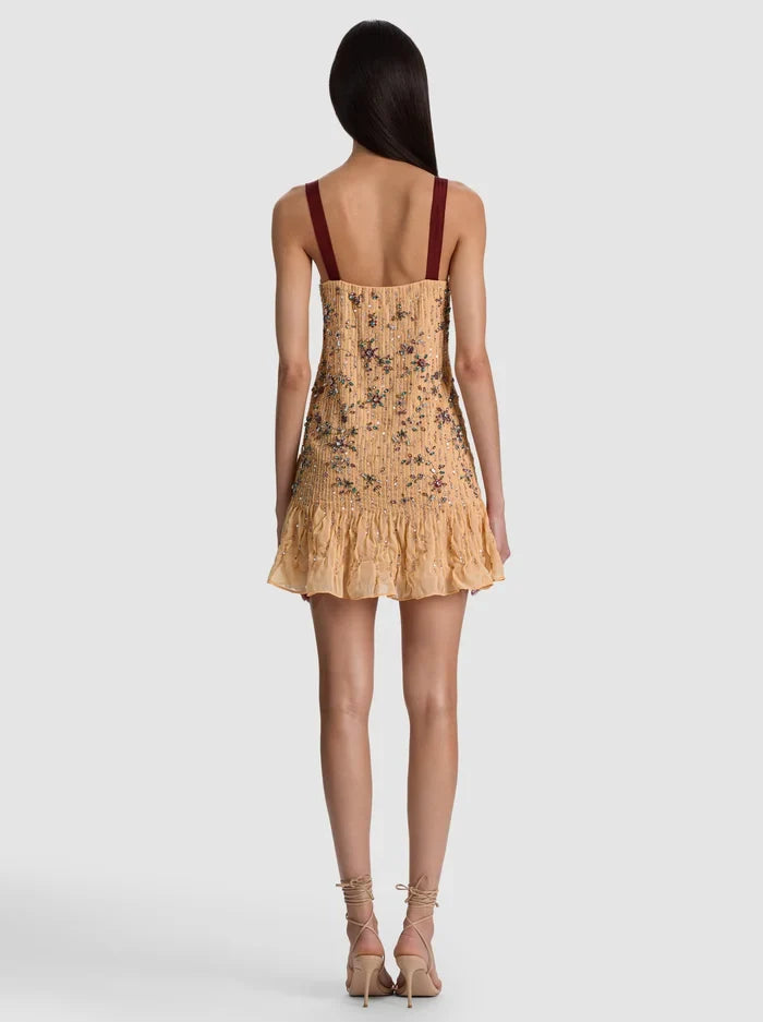 Linnea Embellished Mini Dress - Light Peach