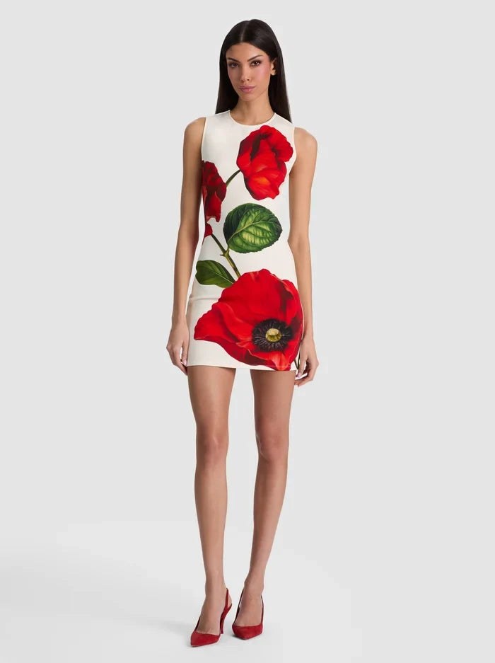 Wynell Fitted Mini Dress - Summer Poppy