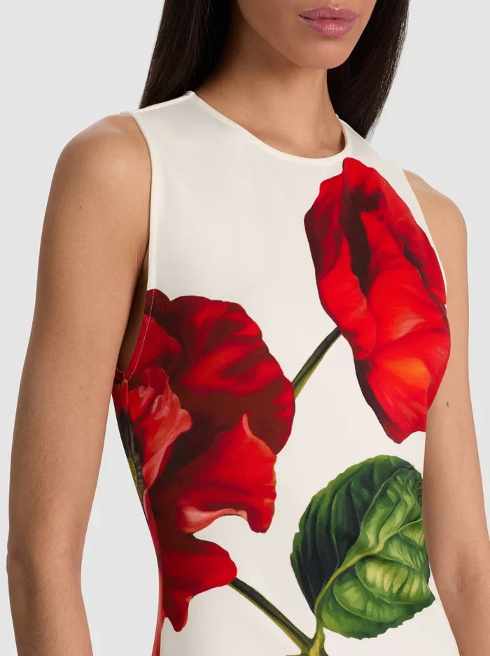 Wynell Fitted Mini Dress - Summer Poppy